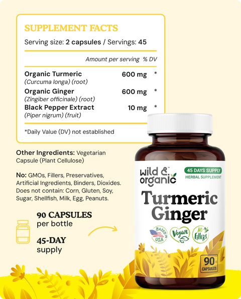Turmeric & Ginger Capsules - 90 Count