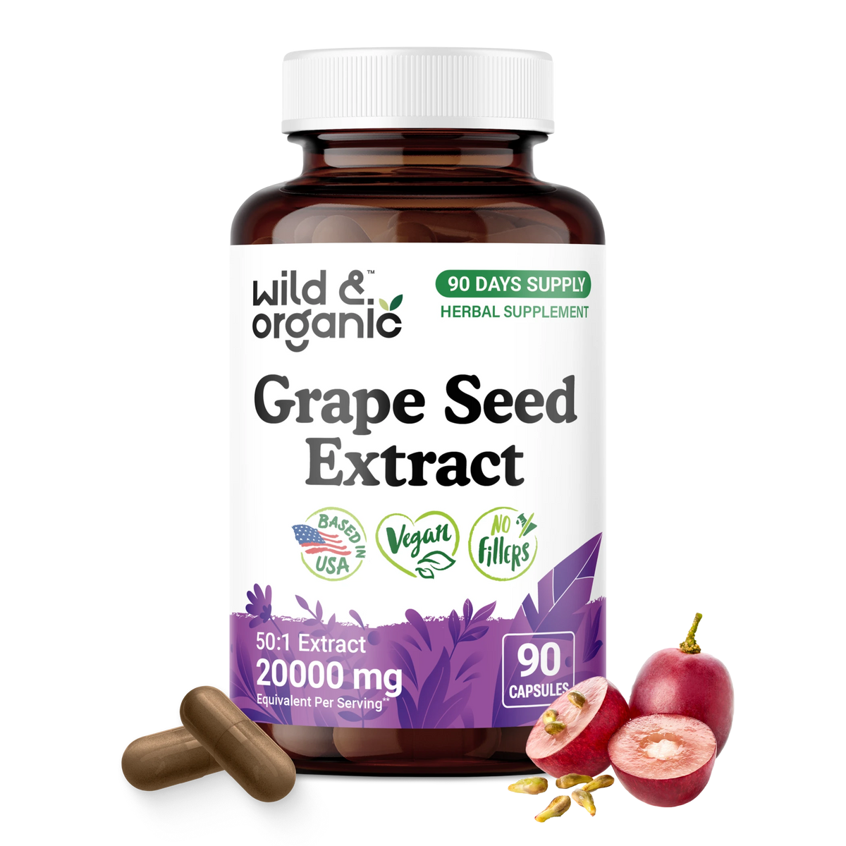 Grape Seed Extract Capsules - 90 Count
