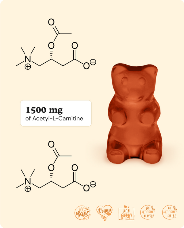 Acetyl LCarnitine Gummies, 1500 Mg., 60 Chews Wild & Organic