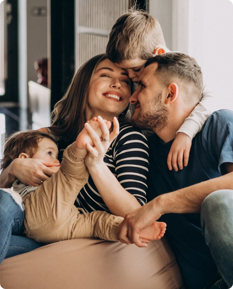 Joyful family photo