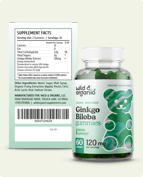 Ginkgo Biloba chews supplement facts