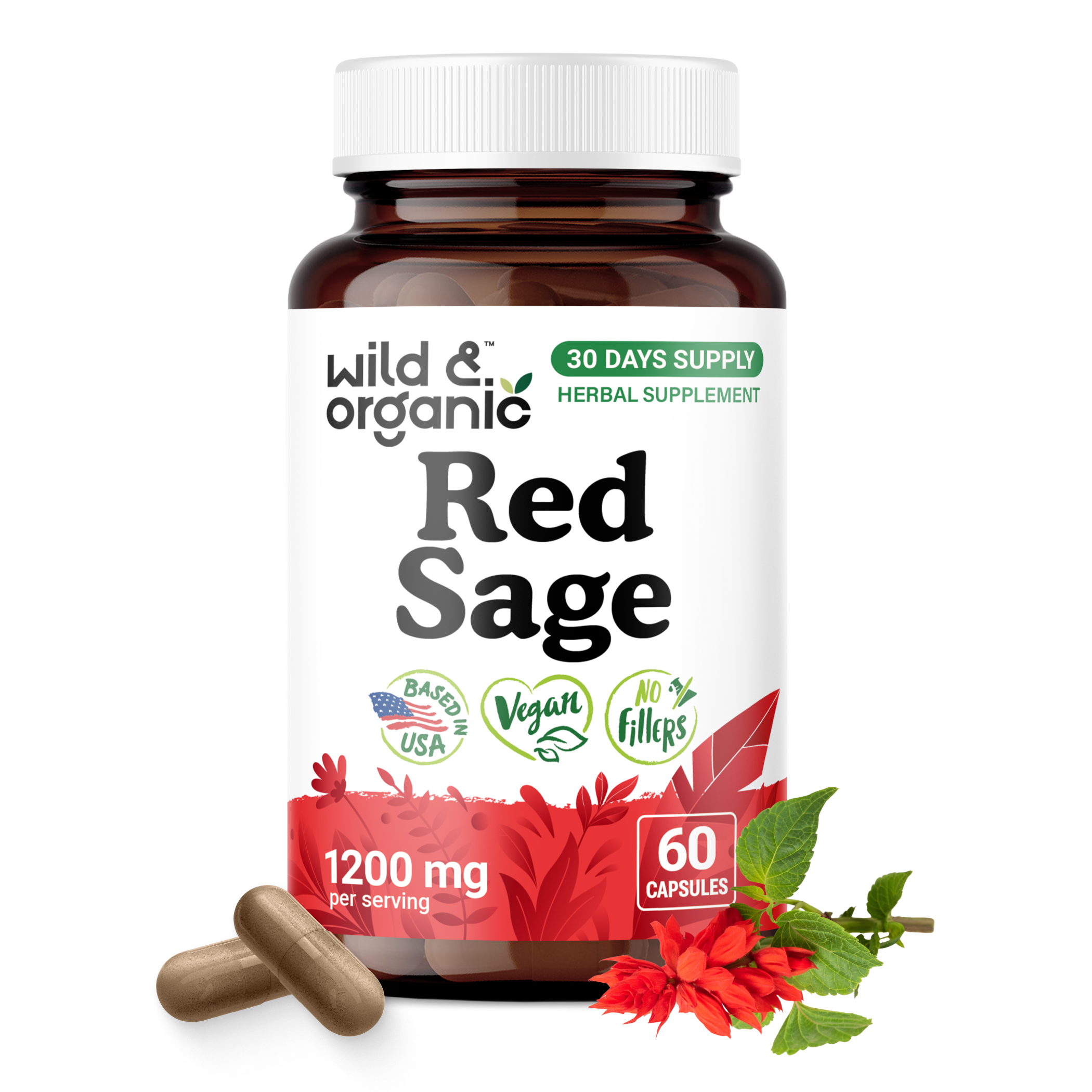 Red Sage Cap Red Sage Capsules - 60 Count