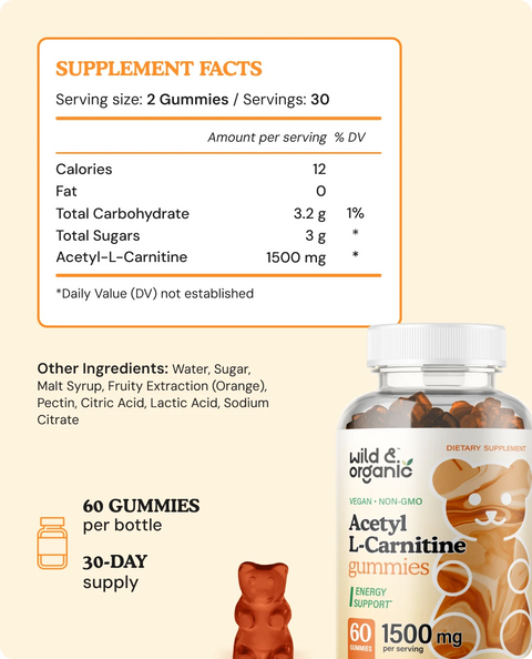 Acetyl L-Carnitine gummies supplement facts