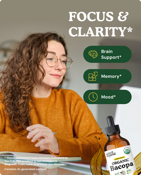 Organic Bacopa Monnieri Liquid Drops - 4 fl.oz.