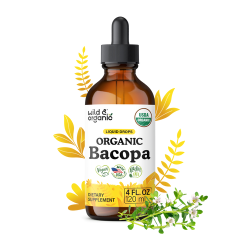 Wild & Organic Bacopa Monnieri Liquid Drops - 4 fl.oz.