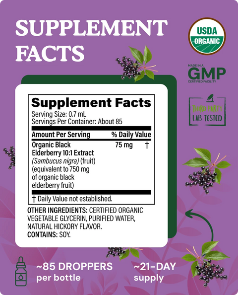 Organic Black Elderberry Tincture - 2 fl. oz.
