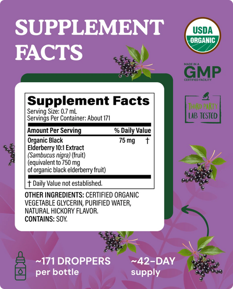 Organic Black Elderberry Tincture - 4 fl. oz.