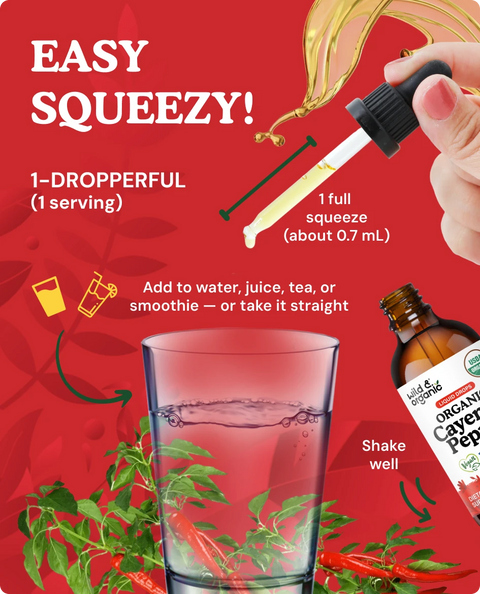 Organic Cayenne Pepper Extract Liquid Drops - 2 fl. oz.