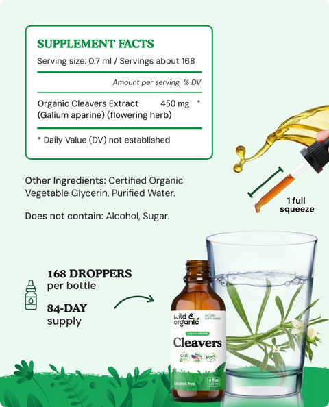 Cleavers Tincture supplement facts