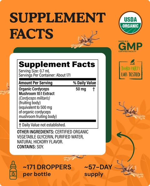 Organic Cordyceps Mushroom Liquid Drops - 4 fl. oz.
