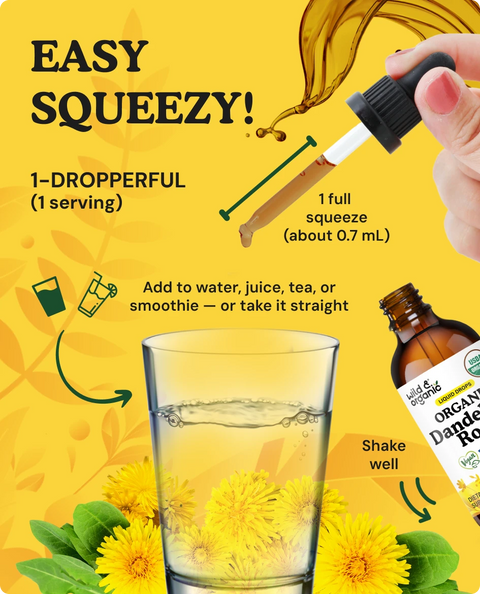 Organic Dandelion Root Liquid Drops - 2 fl. oz.