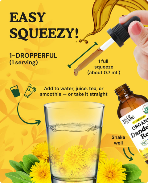 Organic Dandelion Root Liquid Drops - 4 fl. oz.