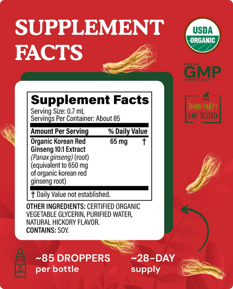 Organic Korean Red Ginseng Tincture - 2 fl. oz.