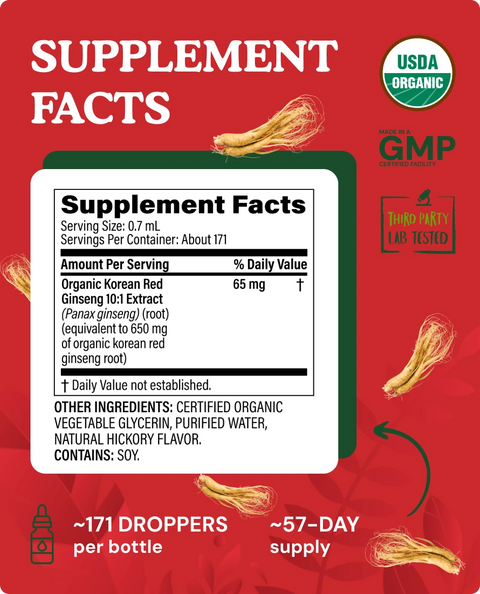 Organic Korean Red Ginseng Tincture - 4 fl. oz.
