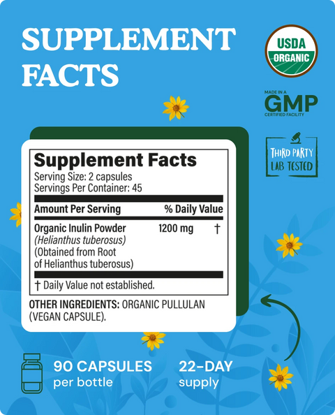 Organic Inulin Capsules — 90 Count