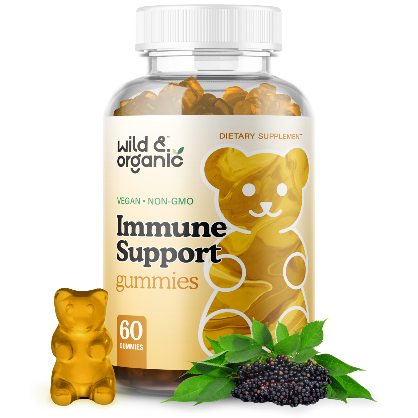 Natural Immune System Support Gummies 60 Chews Wild And Organic 5002