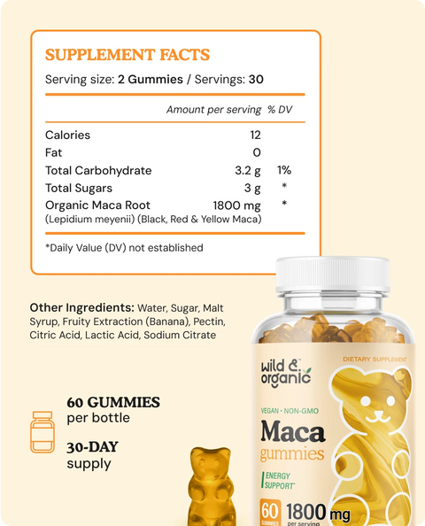 Maca Root chews supplement facts