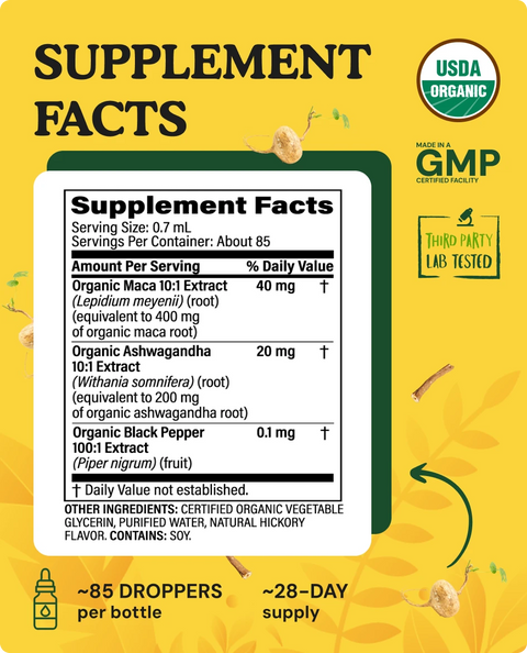 Organic Maca Ashwagandha Tincture - 2 fl. oz.