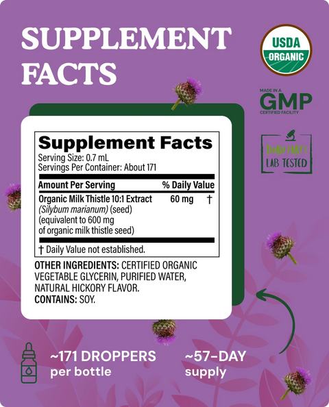Organic Milk Thistle Liquid Drops - 4 fl. oz.