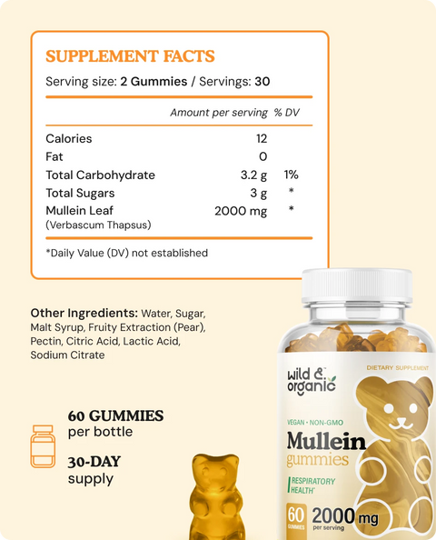 Mullein gummies supplement facts