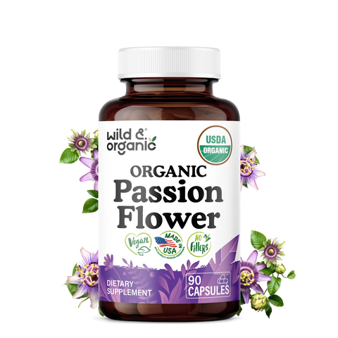 Organic Passion Flower Capsules — 90 Count