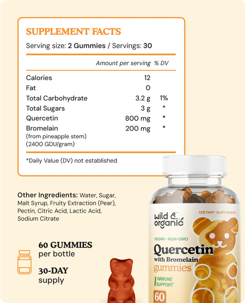 Quercetin with Bromelain chews supplement facts