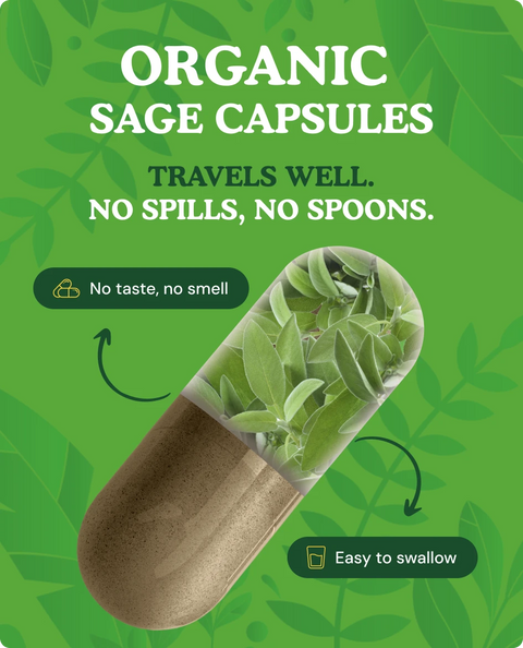Organic Sage Capsules — 90 Count