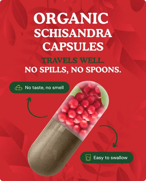 Organic Schisandra Capsules — 90 Count