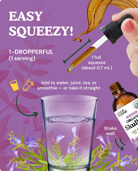 Organic Skullcap Liquid Drops - 2 fl. oz.