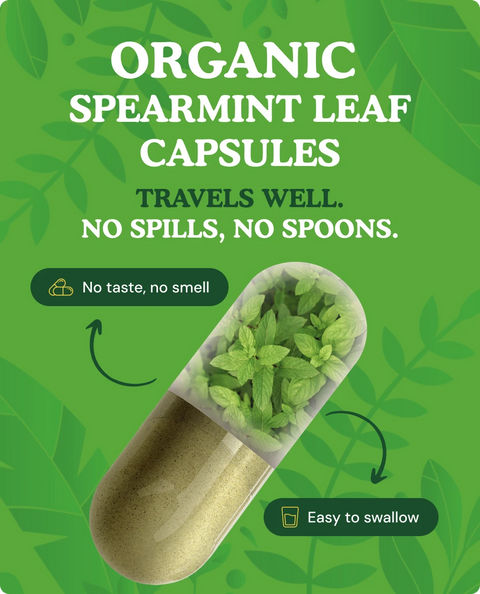 Organic Spearmint Leaf Capsules — 90 Count