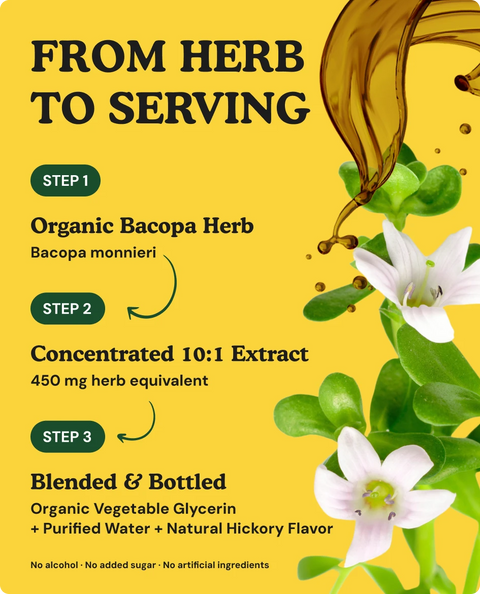 Organic Bacopa Monnieri Liquid Drops - 2 fl. oz.
