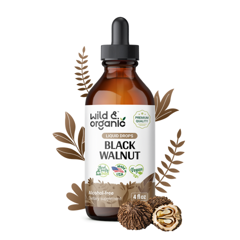 Black Walnut Tincture - 4 Fl. Oz. Bottle | Wild & Organic