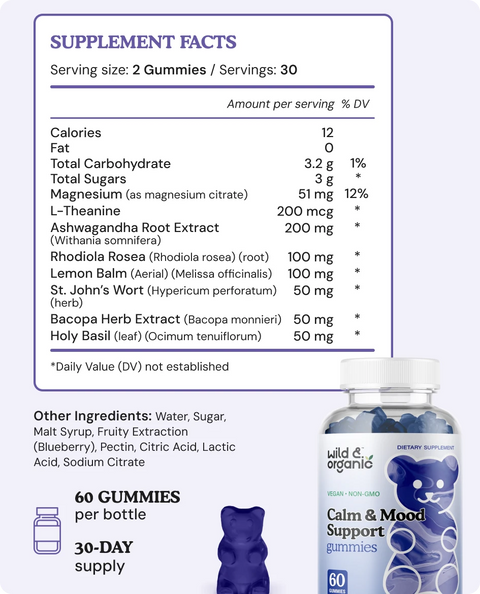 Calm & Mood Support chews supplement facts