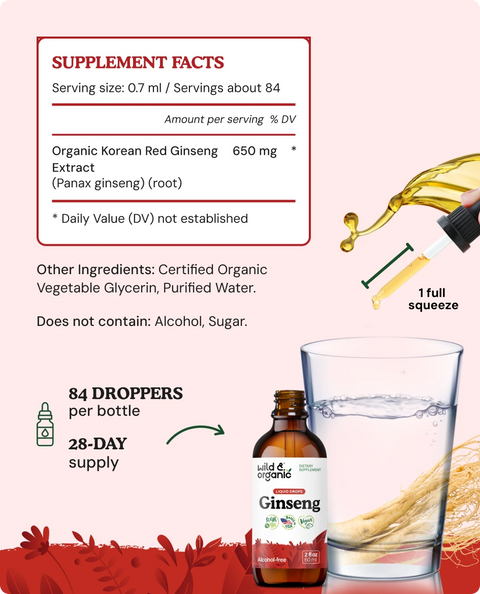 Liquid Ginseng supplement facts
