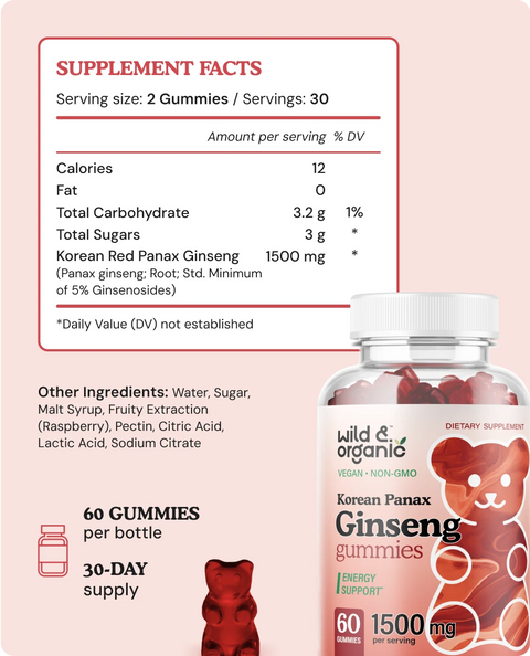 Ginseng chews supplement facts
