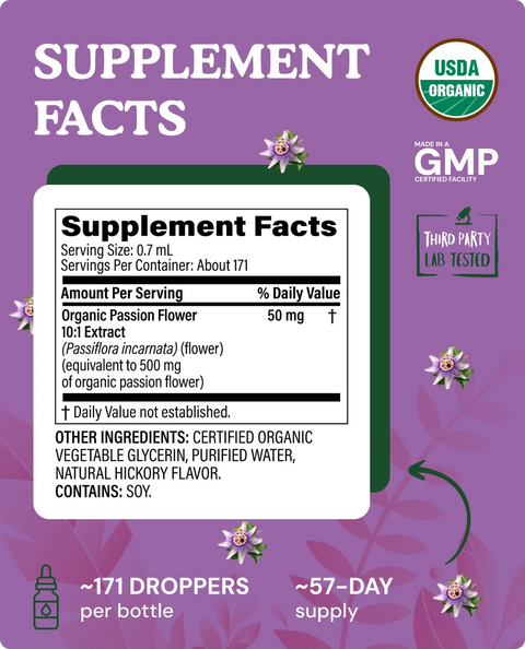 Organic Passion Flower Tincture - 4 fl oz.