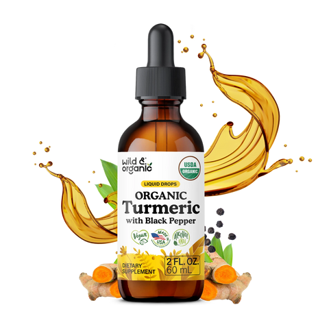 Organic Turmeric with Black Pepper Liquid Drops - 2 fl. oz.
