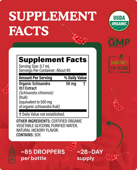 Organic Schisandra Liquid Drops - 2 fl. oz.