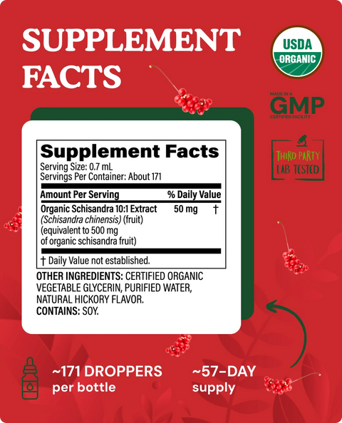 Organic Schisandra Liquid Drops - 4 fl. oz.