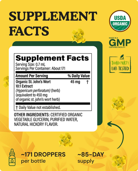 Organic St. John's Wort Liquid Drops - 4 fl. oz.
