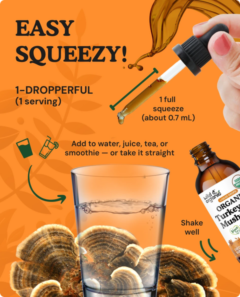 Organic Turkey Tail Mushroom Liquid Drops - 2 fl. oz.