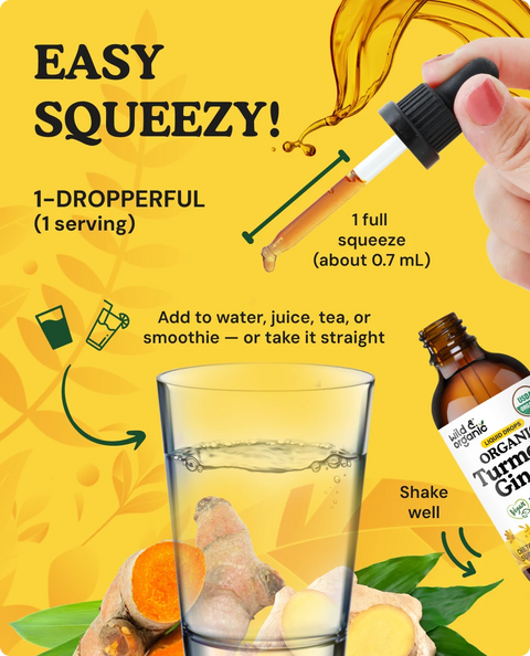 Organic Turmeric & Ginger Liquid Drops - 2 fl. oz.