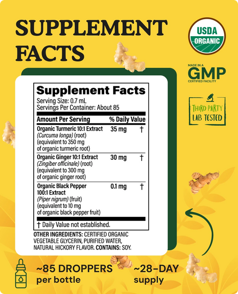 Organic Turmeric & Ginger Liquid Drops - 2 fl. oz.