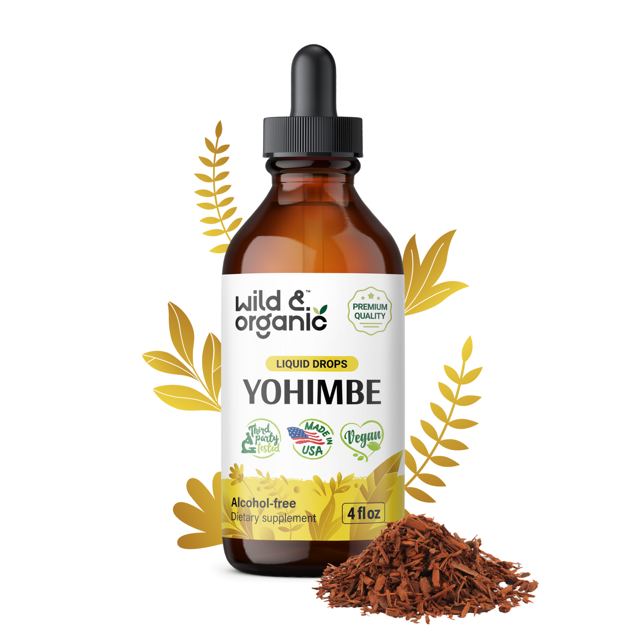 Liquid Yohimbe Supplement 4 Fl. Oz. Bottle Wild & Organic